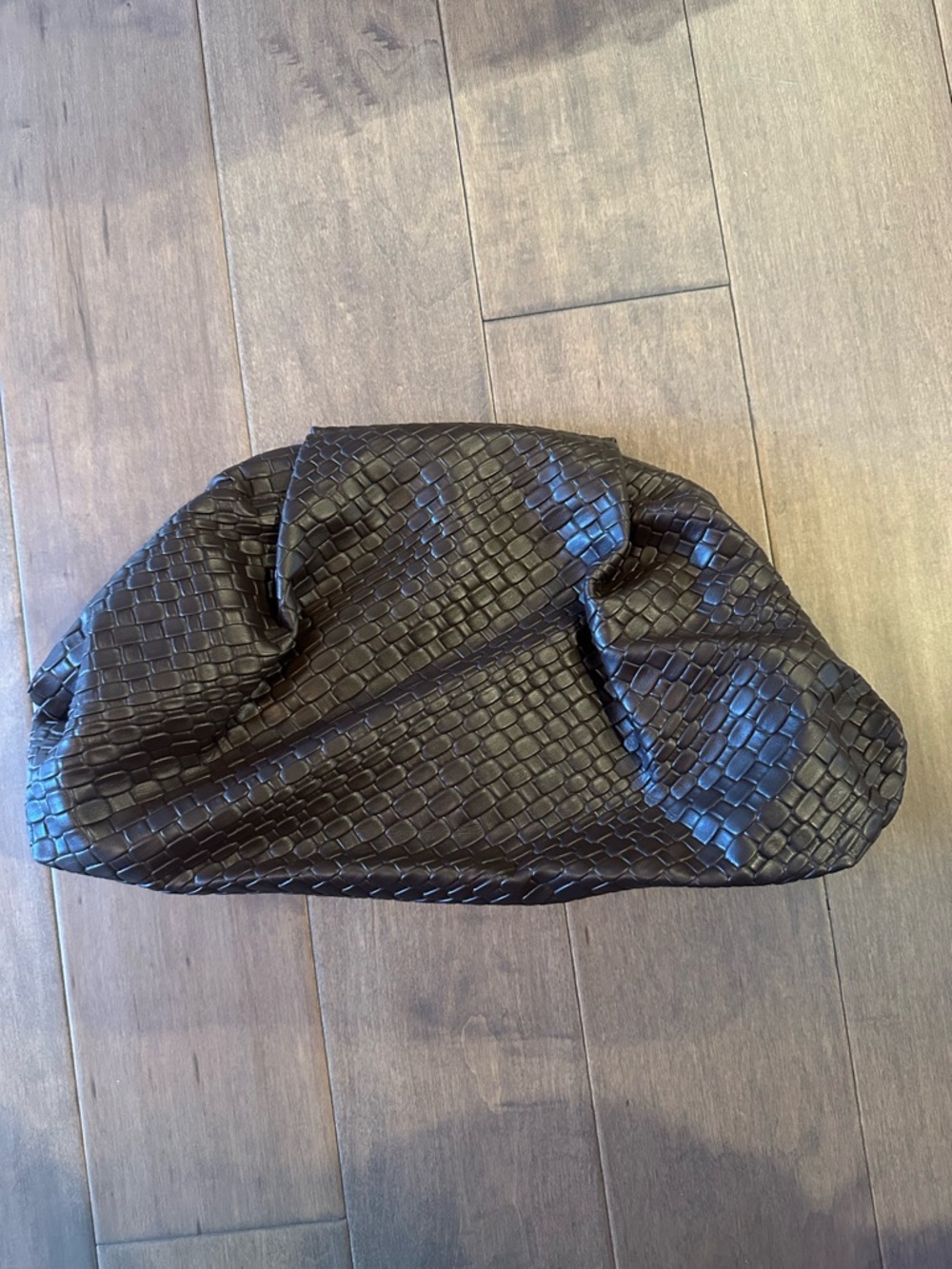 Fashion Nova Brown Woven Clutch Bag
